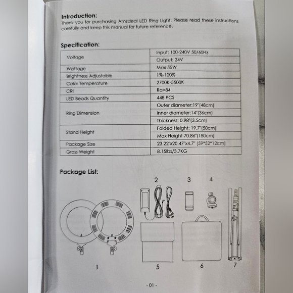 New in box AMZ 18" Ring Light - Picture 7 of 9